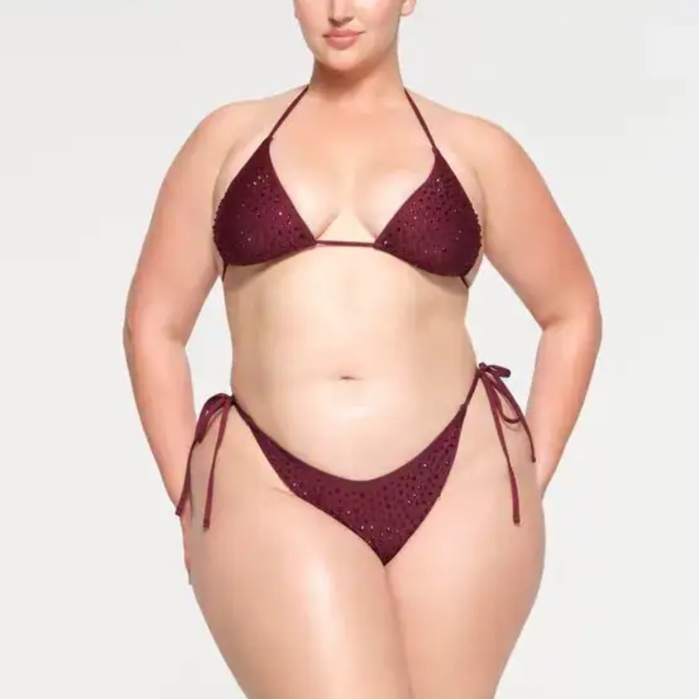 SKIMS Rhinestone Tie Bikini Bottoms